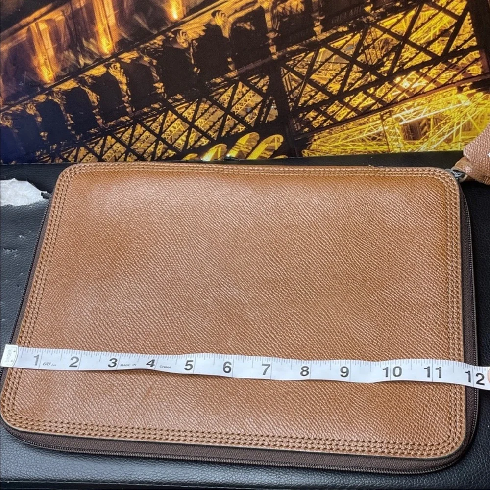 Renoma Paris Tan Leather Tablet or IPad Bag